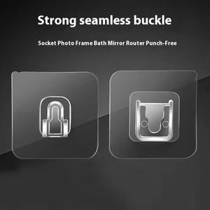Boucles <span class=keywords><strong>auto</strong></span>-adhésives transparentes sans couture pour <span class=keywords><strong>fixation</strong></span> <span class=keywords><strong>murale</strong></span>, paire, pour cuisine, salle de bain, salon, chambre à coucher - Product Image 4