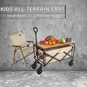 Mini Carro de regalo plegable para niños todo terreno, carro de juguete utilitario de cuatro ruedas de plástico, plataforma de tela para patio de jardín FW80B - Product Image 2