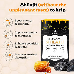 सोलिलन हलाल शाकाहारी शिलजीत भगवा गुम्मस 30 स्टिक/बोतल कार्बनिक केसर प्रतिरक्षा समर्थन ऊर्जा हर्बल पूरक - Product Image 3