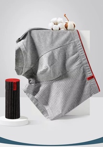 Custom Label <strong>Men's</strong> Mid-Rise Cotton Boxer Shorts Breathable Knitted <strong>Underwear</strong> with Printed Pattern and <strong>Lace</strong> Trim for Ladies - Product Image 3