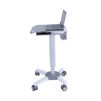Chariot mobile pour ordinateur portable avec hauteur réglable, support IV, plateau coulissant pour souris et roulettes verrouillables