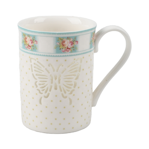 แก้วมัคลายผีเสื้อวินเทจลายดอกไม้ - แก้ว<span class=keywords><strong>ชา</strong></span>/กา<span class=keywords><strong>แฟ</strong></span>สำหรับใช้ในบ้านและเป็นของขวัญ - Product Image 4