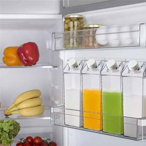 BPA Free Leakproof Milk Carton Shaped <b>Clear</b> PS Plastic 500ml/1000ml Portable Square Direct Drinking Party Water Bottle - Product Image 6