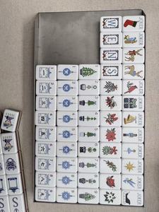 New Arrival Portable Blue Christmas Pattern Acrylic American Mahjong Complete Set for Family Gathering <b>Entertainment</b> - Product Image 4