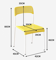 Chaises de salle à manger en plastique avec pieds en métal - Design moderne pour la maison, le bureau, le restaurant et de multiples scénarios - Chaises de bureau pour adultes et étudiants