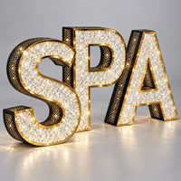 Enseigne lumineuse en diamant de qualité supérieure, lettres et chiffres de grande taille, style luxueux, enseigne LED, logo personnalisé, logo d'entreprise