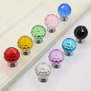 Exquisita manija redonda de cristal para armarios Cajón de metal y herrajes para muebles de puerta para armarios y cocinas - Product Image 1