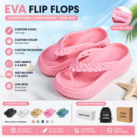 Tongs d'été personnalisées avec logo pour femmes, semelle épaisse, coussin EVA, antidérapantes, légères et respirantes