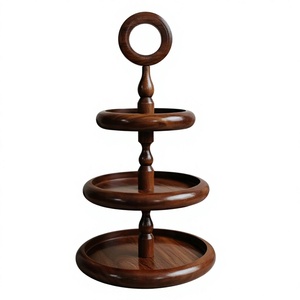 Wooden Eco-Friendly Multi-Layer <b>Cake</b> Stand Handmade Rustic Dessert Display Holder Three <b>Tier</b> Pedestal Dishwasher Safe for Home - Product Image 1