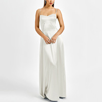 Nouvelle Robe Longue à Bretelles en Satin Mat, Style Européen et Américain, Sexy et Dos Nu