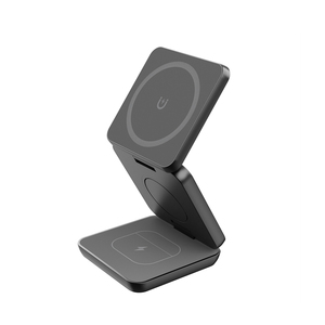 Estación de carga inalámbrica plegable <span class=keywords><strong>3</strong></span> en 1 para <span class=keywords><strong>iPhone</strong></span> 15 14 13 12 <span class=keywords><strong>AirPods</strong></span> <span class=keywords><strong>3</strong></span>/2 Watch 9 8 <span class=keywords><strong>7</strong></span> para cargador magnético Samsung Galaxy - Product Image 1