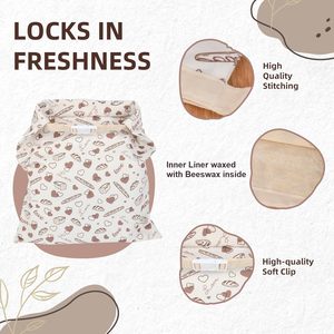 2 Paket Kantong Roti Lilin Lebah yang Dapat Digunakan Kembali untuk Roti Sourdough Buatan Sendiri - 17x13 Inci XL, Kantong Lilin Lebah Katun Organik Aman untuk Freezer - Product Image 4