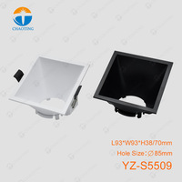 Carcasa de Plástico ABS para Lámpara de Techo Empotrada, Venta al por Mayor de Fábrica, para Lámparas LED GU10, GU5.3, MR16, Cuadrada, Redonda, PVC