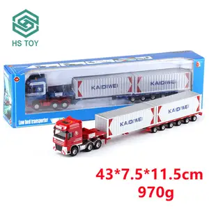 HS Alloy Double Trailer Camiones A Escala 1:50 Container Diecast Truck Model For Sale