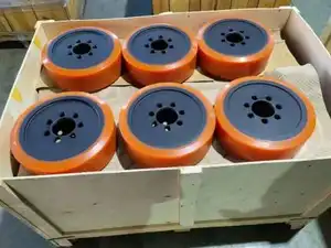 HELI 343X114 -80 Mm 7 Holes Durable Poly Urethane HELI CQD Reach Truck Solid PU Front Drive Traction Wheel