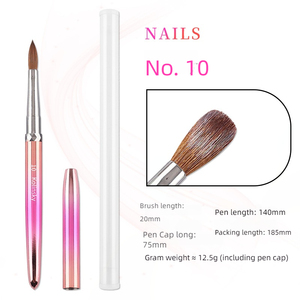 100% Natural Kolinsky Acrylic <b>Nail</b> Brush Metal Handle OEM ODM Powder Brush for <b>Nail</b> <b>Extension</b> - Product Image 6
