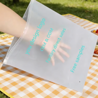 Sacs en plastique transparents givrés personnalisés pour vêtements, avec fermeture éclair, pour emballage de t-shirts