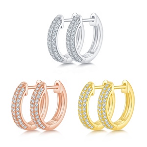 Diseñador de moda de verano 925 pendientes de aro de plata esterlina moissanita azul Jhumkas con oro <span class=keywords><strong>Huggee</strong></span> accesorio elegante de moda - Product Image 1