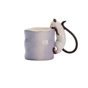 Mug en céramique 3D chat siamois peint à la main sous glaçure, créatif et mignon - Tasse cadeau d'<span class=keywords><strong>anniversaire</strong></span> personnalisée, fabriquée artisanallement - Product Image 5