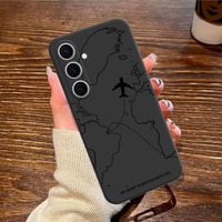 Étui de téléphone créatif avec carte du monde pour Samsung Galaxy S25 Plus, anti-rayures, fin et protecteur
