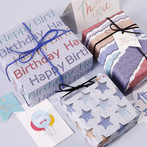 Papel de cumpleaños con purpurina de 80g al por mayor 50*70cm papel de regalo personalizado para embalaje - Product Image 3