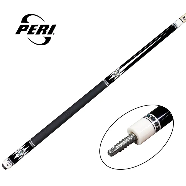 PeriプールキューP-D04 Canadian Hard Maple ShaftとBlack Lychee穀物革Wrap Billiard Pool Cue送料無料