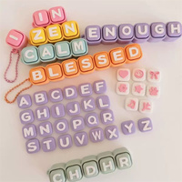 Factory Wholesale Alphabet Keyboard Fidget Toy Stress Relief Button Keycaps Key Chain with Bag Charm