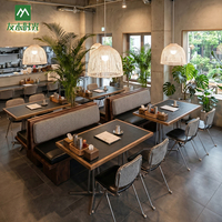 Tables et chaises de café en bois en gros d'usine, sièges de restaurant, ensembles de mobilier commercial, design moderne, respectueux de l'environnement