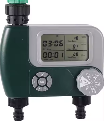 2-Outlet Programmable Digital Electronic Garden Water Irrigation Timer Automatic Plastic Controller for Irrigation Timing