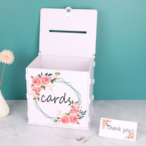 Boîte de réception de cartes de vœux en bois et PVC blanc, artisanat transfrontalier très demandé, à assembler soi-même, vente en gros d'usine - Product Image 2
