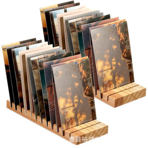 Support de rangement en bois pour cartes de visite, étiquettes nominatives, badges d'identification, base de présentation pour réception de bureau - Product Image 5