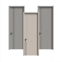 Portes intérieures modernes et écologiques en bois massif pour salles de bains Chambres à coucher Villas Appartements et hôtels Finition peinte Ouverture par poussée