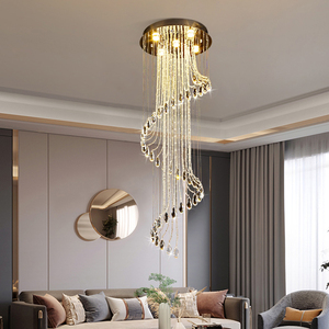 <span class=keywords><strong>Lustre</strong></span> en cristal LED pour plafond, <span class=keywords><strong>style</strong></span> luxueux, éclairage d'intérieur, villa, hôtel, escalier - Product Image 2