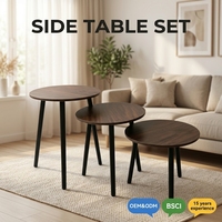 Ensemble de tables basses modernes en fer pour salon - design rond, décoratif, meubles écologiques pour la maison