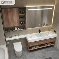 Buildgres-Armoire de salle de bain fonctionnelle à porte unique, pour vanité de salle de bain utilitaire