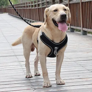 High Quality Custom Logo Waterproof Reflective Adjustable Easy Walk Dog Vest Designer Luxury No Pull Pet Dog Harness