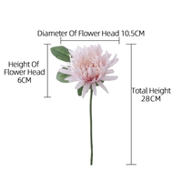 YC1102 Fleurs Artificielles Chrysanthème Rose avec Tiges pour la Maison Bureau Café Fêtes et Mariage
