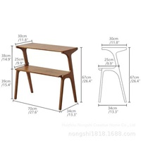 Table d'appoint de luxe en noyer, en bois massif, pour canapé, lit, bureau, table en C pour salon et chambre à coucher