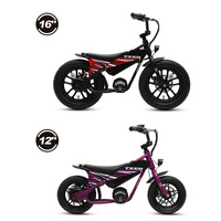Motocicleta Eléctrica de Cross para Niños TXED, con Motor de Cubo Trasero de 180 W, 2 Ruedas, 3 Velocidades y Batería de Litio de 24 V