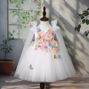 Abito da Principessa di Lusso per Bambine, Nuovo Stile con Applicazioni, Senza Maniche, Vestito <span class=keywords><strong>Bianco</strong></span> da Cerimonia per Bambine, <span class=keywords><strong>Tutu</strong></span> per Feste di Compleanno - Product Image 2