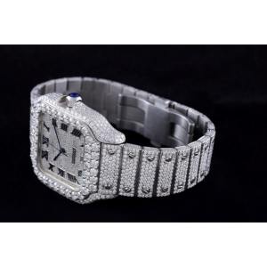 Montre mécanique pour homme Drioshipping Hip Hop Iced Out VVS Moissanite Diamond en acier inoxydable avec logo personnalisé - Product Image 2