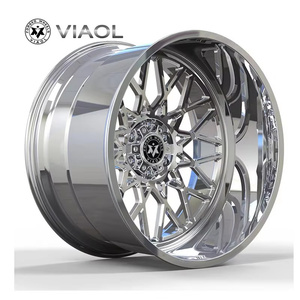 Viaol 20x12 22x12 24x14 26x14 28x16 8x170 8x180 pollici Custom Dip Dish cromato ruote in alluminio forgiato per camion cerchione auto con galleggiante - Product Image 1
