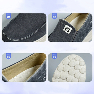 Lo último en zapatos bajos de lona casuales de moda para hombres, <span class=keywords><strong>Tenis</strong></span> elegantes para caminar al aire libre para invierno y primavera, suela de TPU - Product Image 4