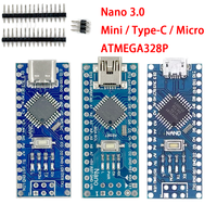 Controlador USB CH340 de 16Mhz ATMEGA328PB, Placa de Desarrollo USB Nano 3.0, Compatible con el Controlador Nano, Nuevo y Integrado