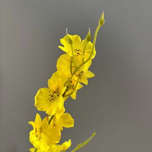 Orchidée dansante artificielle, bouquet de fleurs jaunes en soie, haute simulation, décoration pour la maison et les mariages - Product Image 4