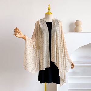 <b>Silk</b> Shawl 166x70cm <b>Green</b> Embroidered Star Pattern Lightweight Scarf Women's Fashion Accessory For Spring Autumn - Product Image 3