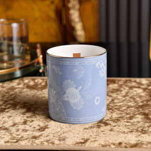 Light Blue Floral Ceramic Rectangular Serving Tray With Gold Rim and Gift Box Elegant Porcelain Platter for Dining and Decor - Product Image 6