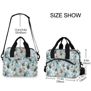 Nouveautés : Sac isotherme réutilisable pour l'école, le bureau, les pique-niques, imprimé de fleurs, personnalisé, sac à lunch isotherme anti-fuite pour femmes - Product Image 4