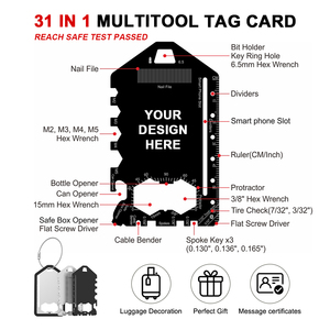 Wholesale Multi-functions Stainless Steel <b>Tool</b> Card Portable Luggage Tag - Product Image 2