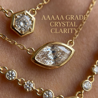 Collier en cristal minimaliste de qualité supérieure SongYi pour femmes, plaqué or 18 carats, zircon taillé en émeraude hexagonale marquise, collier superposé